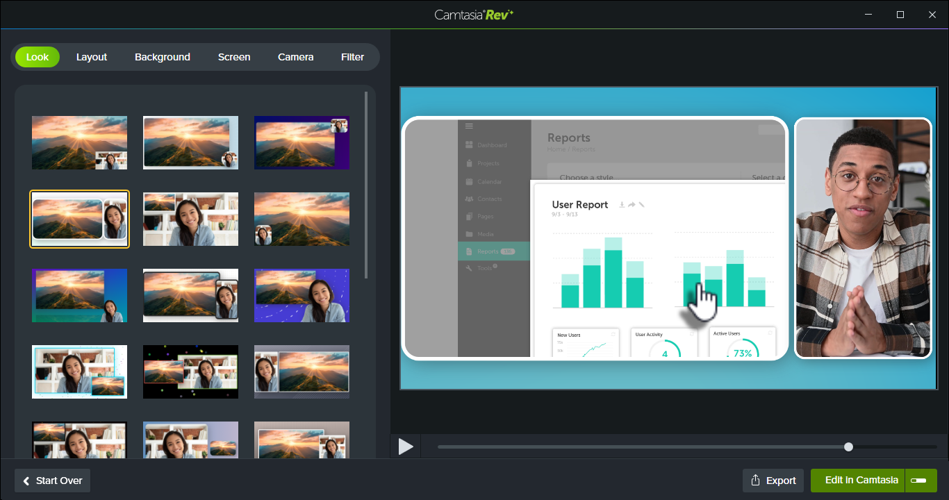 Camtasia recording interface example