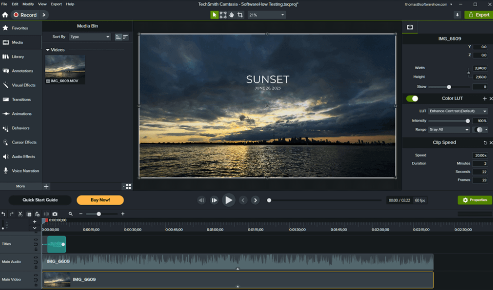 Camtasia product screenshot
