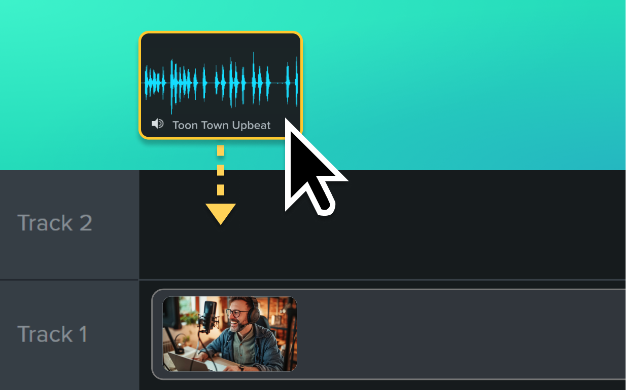 Camtasia music and audio workflow feature poster