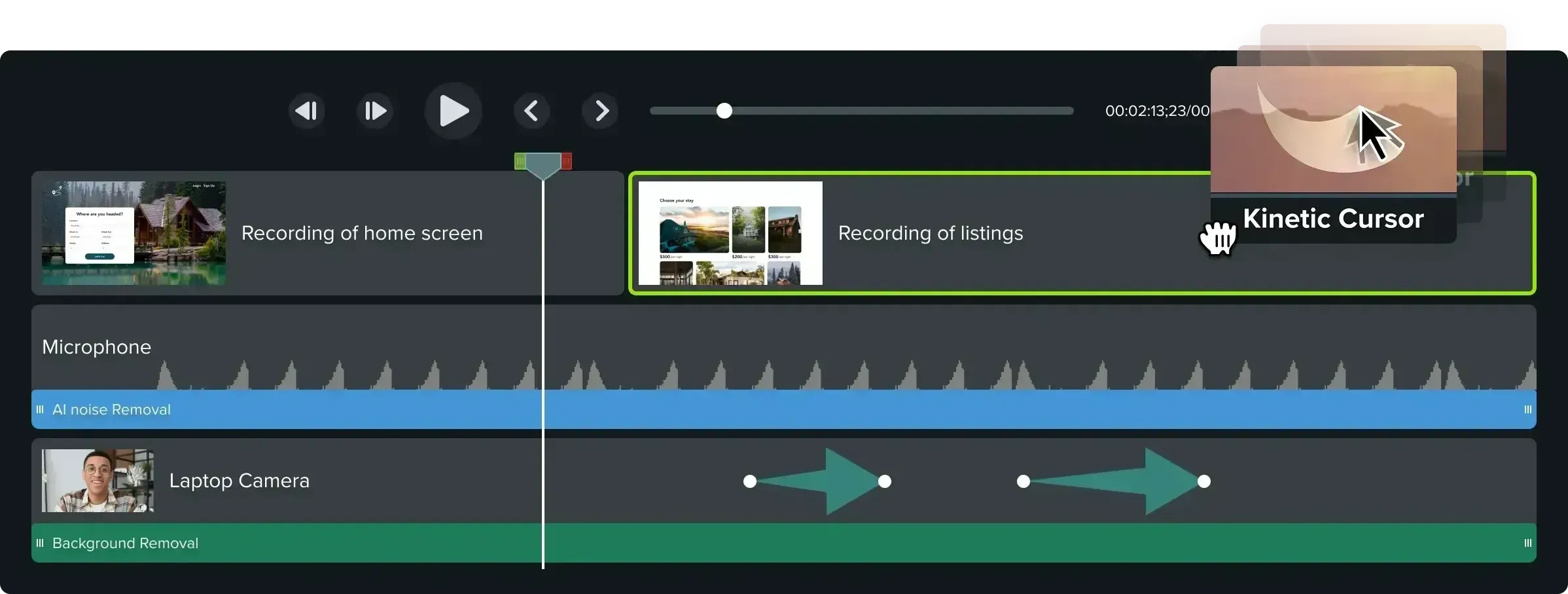Timeline graphic representing video editing timeline